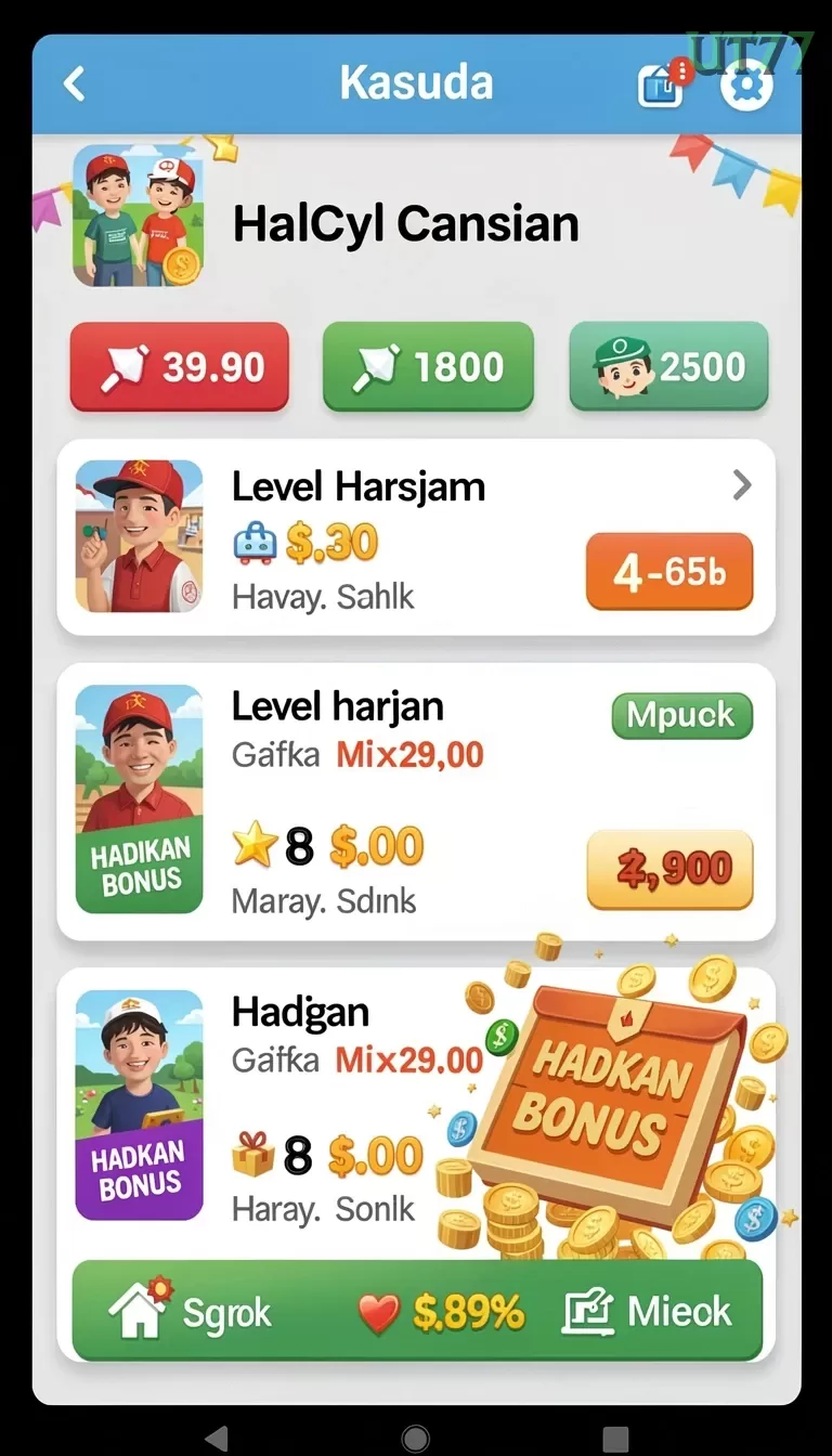 Cuplikan layar menu unduhan ut77 untuk perangkat Android